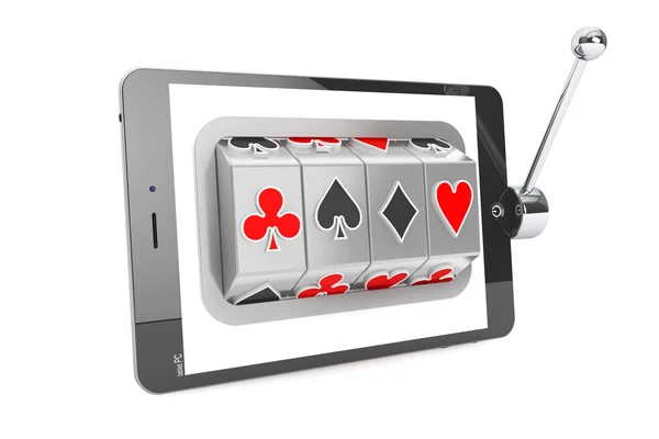 Slot machine inside Tablet PC — Stock Photo, Image