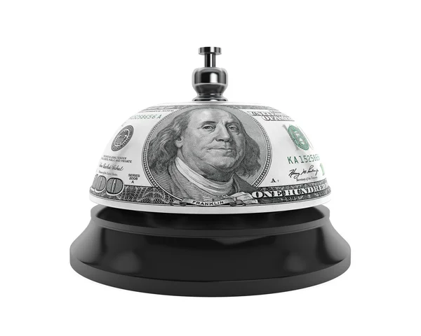 Service concept. Service bell and Dollar texture — Stock Photo, Image