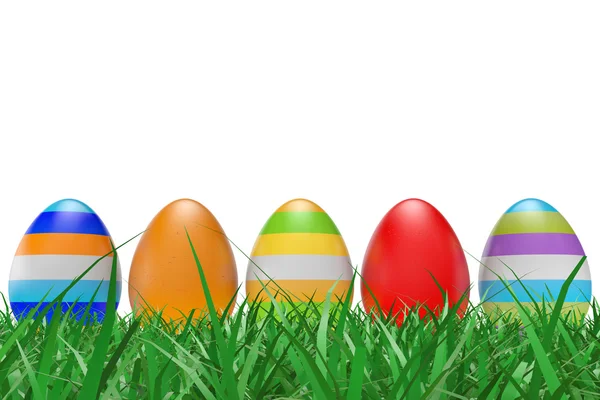 Huevos de Pascua sobre hierba verde —  Fotos de Stock