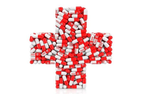 Health Care Concept. Medical Pills as Cross — Stock Photo, Image