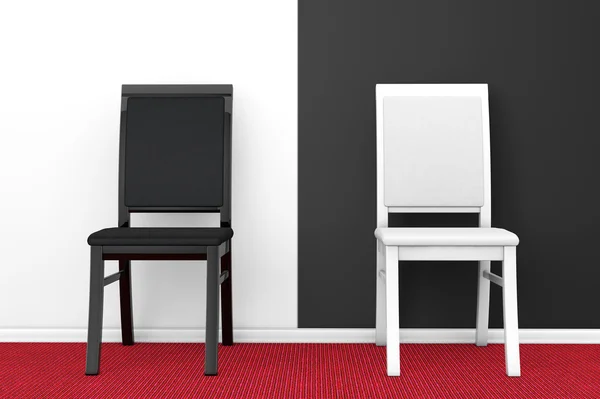 Zwart-wit stoelen — Stockfoto