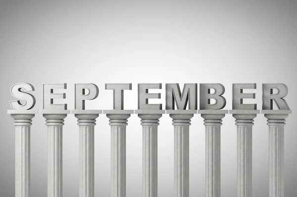 Signo del mes de septiembre en columnas clásicas —  Fotos de Stock