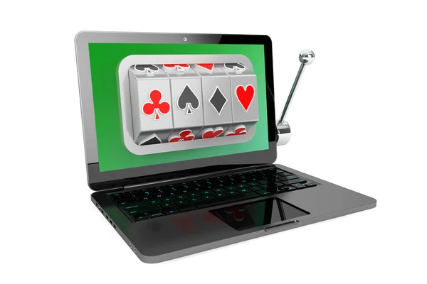 Slot machine inside laptop — Stock Photo, Image