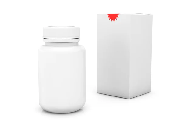 Blank medicine bottle with box — Stock Photo, Image