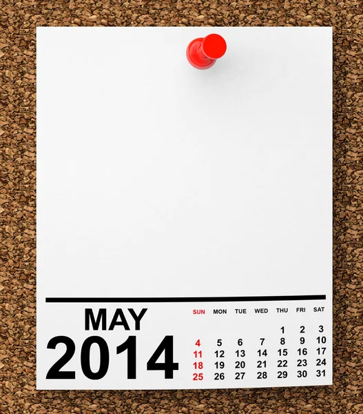 Calendario maggio 2014 — Foto Stock