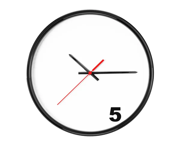 Five hours Concept. Clock with focus on 5 sign — Stock Photo, Image