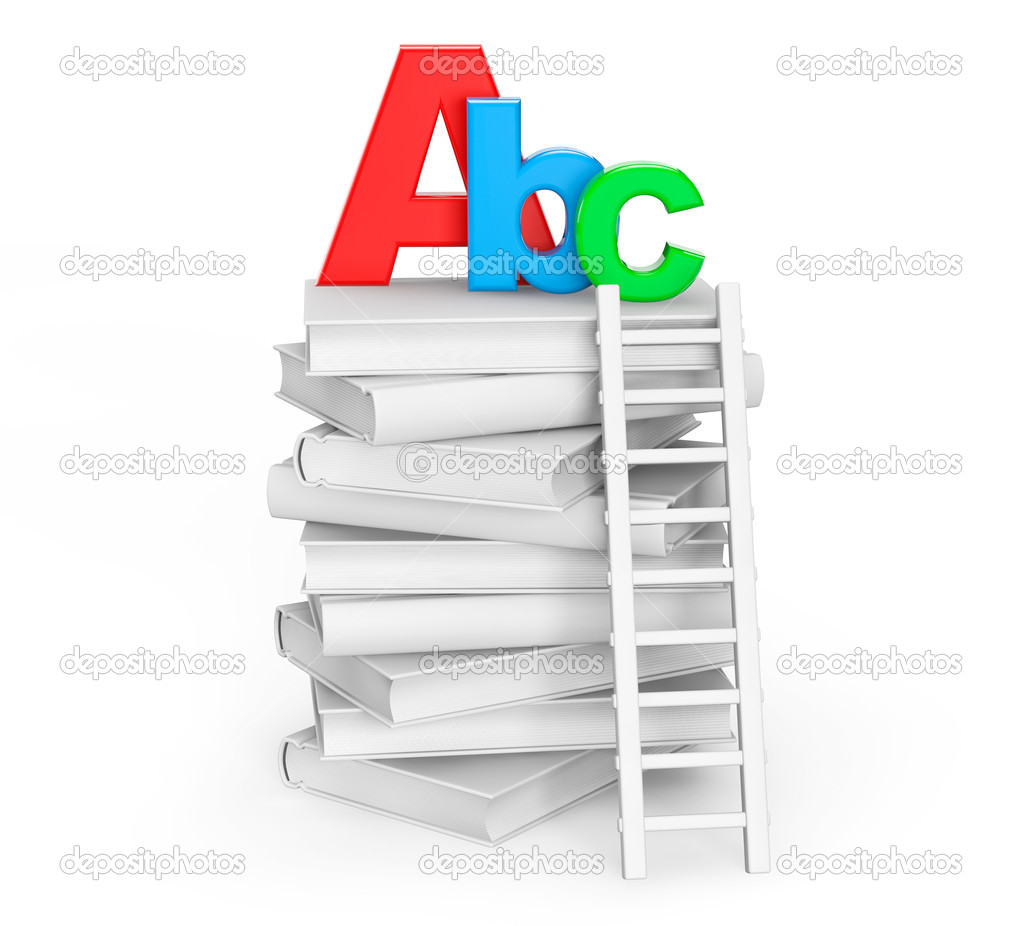 Education Concept. Books with ABC sign