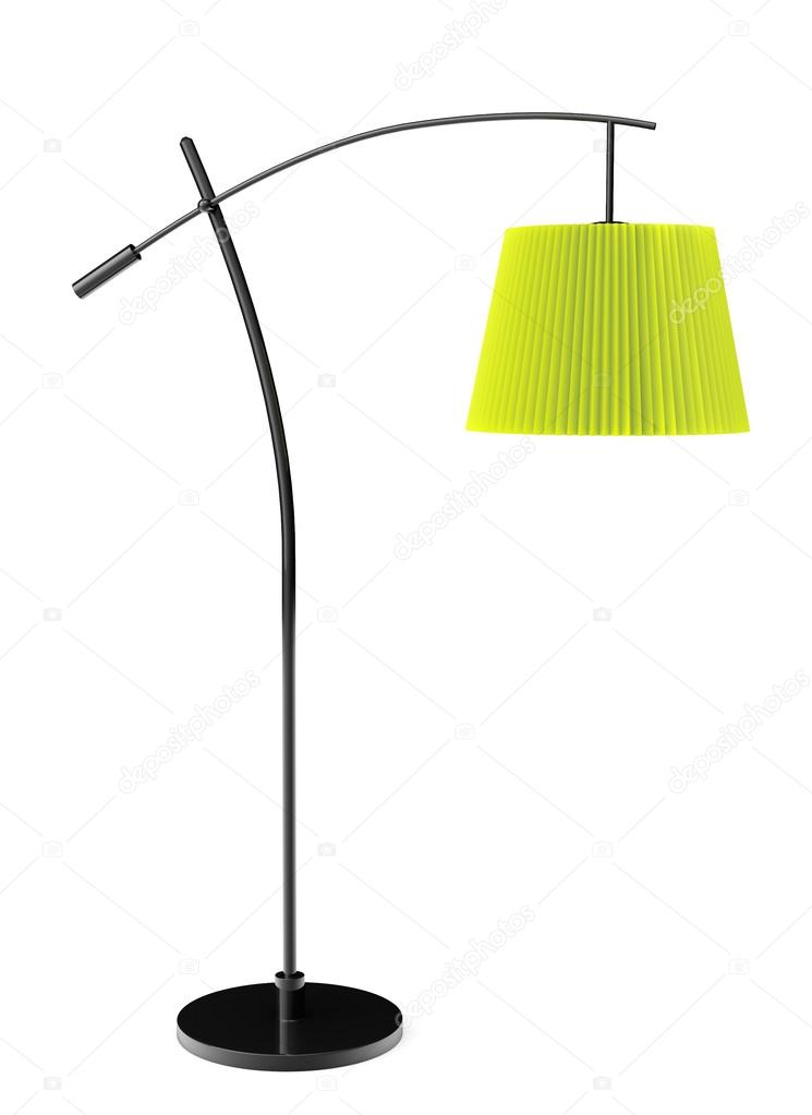 Green balanced floor lamp