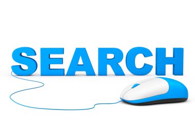 SEO kavramı. Arama işareti ve bilgisayar fare