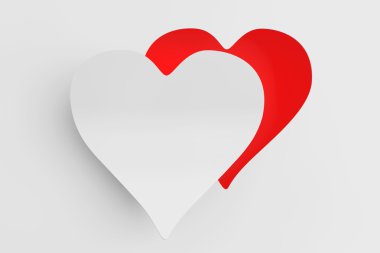 Kağıt etiket olarak kesilen kalp