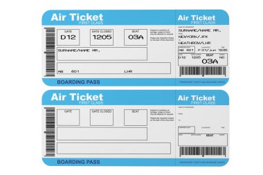 uçak boarding pass biletleri