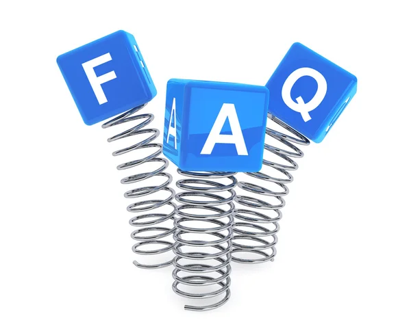 Springs with FAQ cubes — Stock Photo, Image