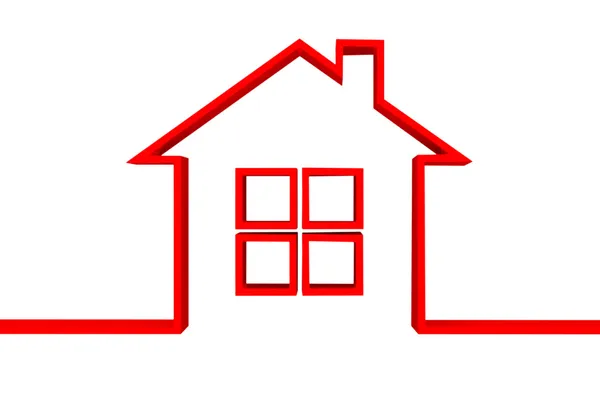 Kırmızı ev sembolü — Stok fotoğraf