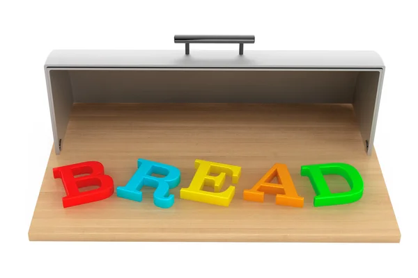 Caixa de pão de aço moderno com sinal de pão — Fotografia de Stock