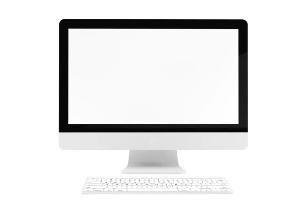 Desktop computer with wireless keyboard — Stock Photo, Image