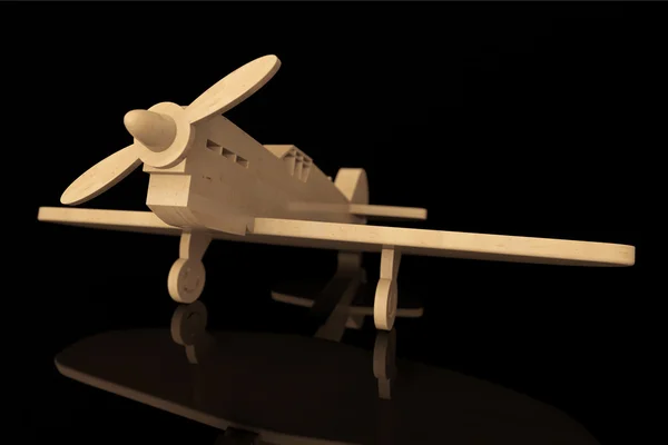 3D ahşap oyuncak uçak — Stok fotoğraf