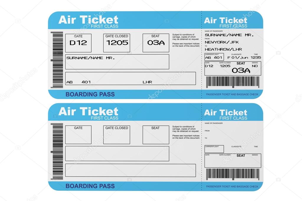 Airline boarding pass tickets