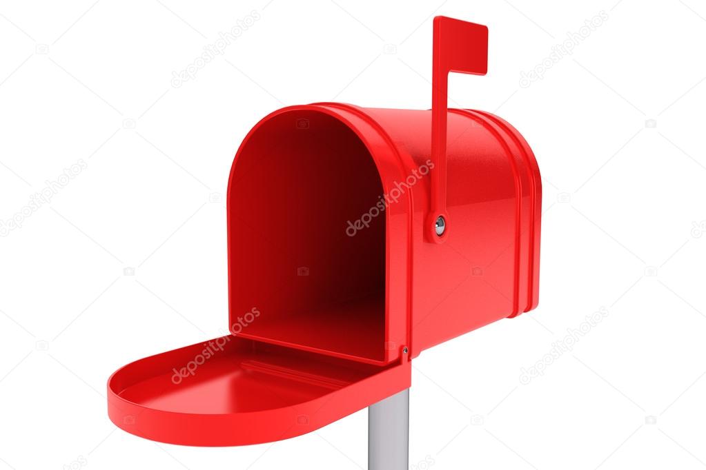 Opened red mail box