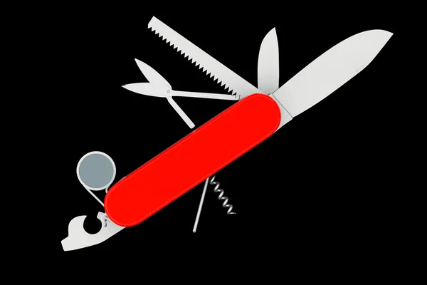 Multifunkční kapesní nůž. vojenský nůž červená — Stock fotografie
