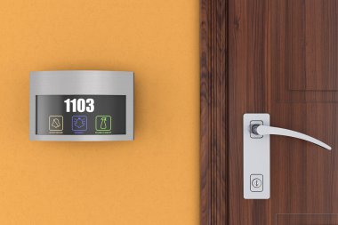 Hotel Electronic Doorplate Touch Doorbell Switch with Room Numbe clipart