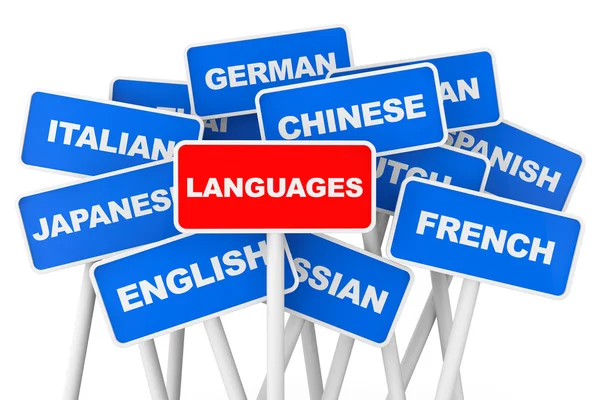 Γλώσσες banner σημάδια — Φωτογραφία Αρχείου