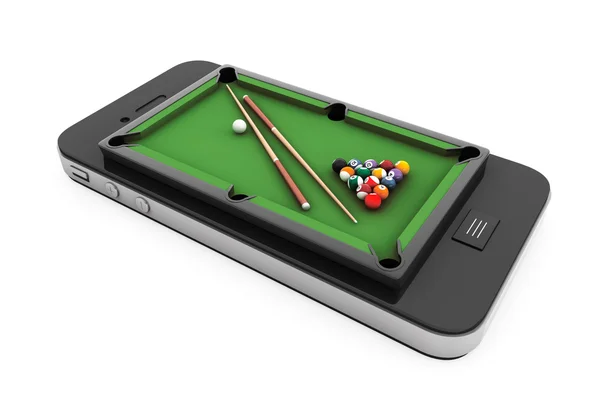 Mobile Phone as Pool Table — Stock Photo, Image