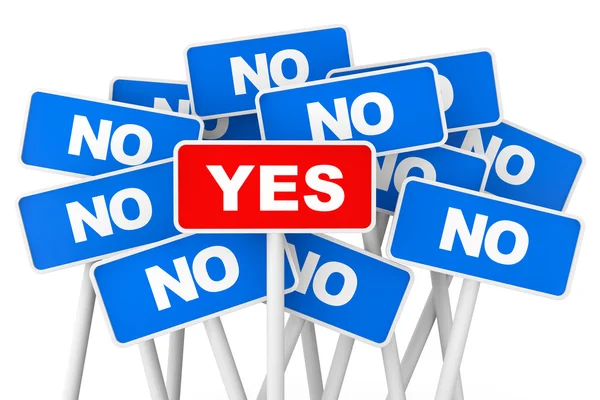 Voting concept. Yes and No banner signs — Stock Photo, Image