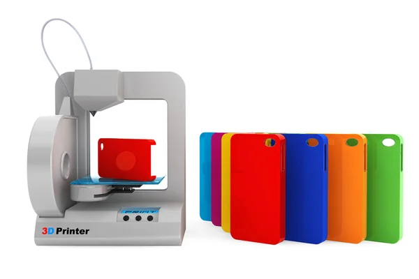 Technologiekonzept. moderner 3D-Drucker drucken mehrfarbigen Mob — Stockfoto