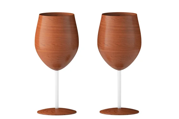 Conceptual Wooden Wine Glasses — Stock Photo, Image