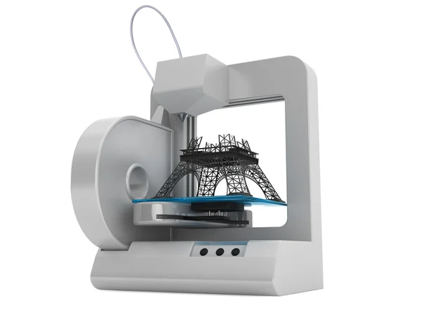 3D-принтер побудувати Ейфелева вежа модель — стокове фото