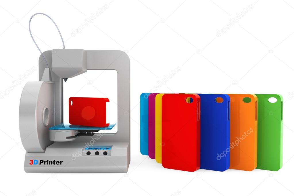 Technology concept. Modern Home 3d printer print Multicolour Mob