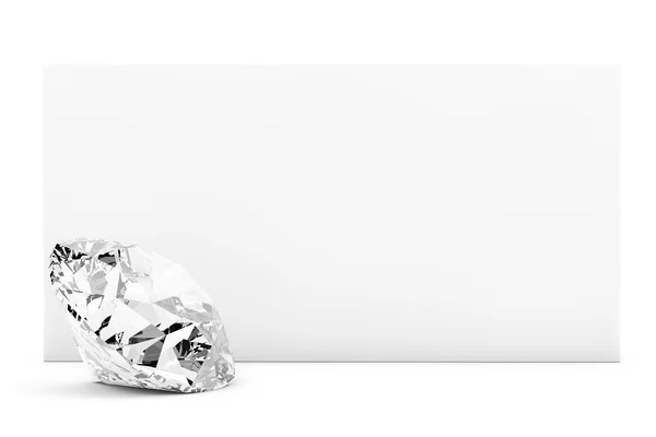 Diamante com papel em branco — Fotografia de Stock