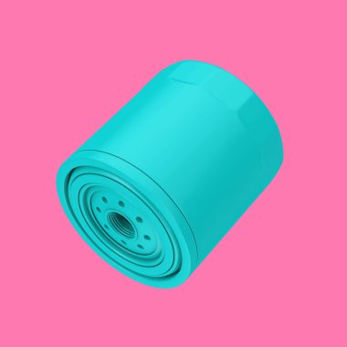 Pembe arka planda, Duotone Style 'daki Yeni Mavi Araba Yağı Filtresi. 3d Hazırlama