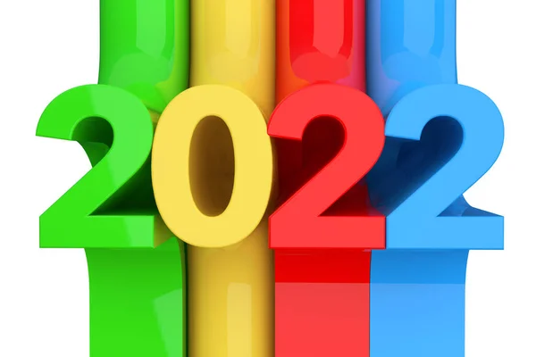 Abstrakt New 2022 Year Sign Vit Bakgrund Konvertering — Stockfoto