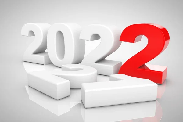 Año Nuevo 2022 Señal Sobre Fondo Gris Renderizado —  Fotos de Stock
