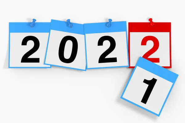 Nieuw 2022 Jaar Start Concept Kalenderbladen Met 2022 Nieuwjaar Teken — Stockfoto