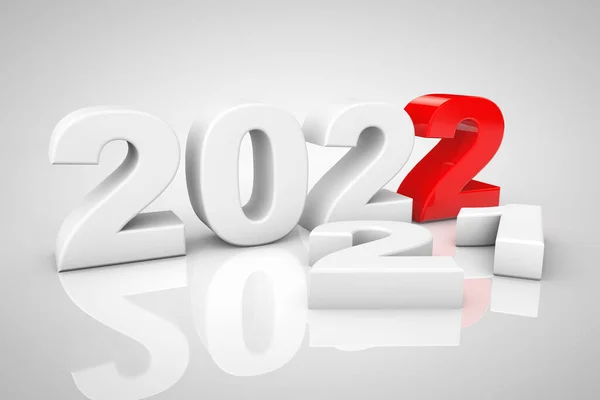 Nieuwjaar 2022 Teken Een Grijze Achtergrond Rendering — Stockfoto