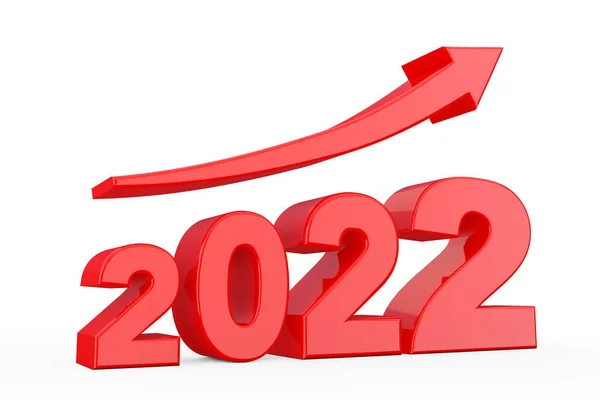 Progress Arrow New 2022 Jaar Teken Een Witte Achtergrond Rendering — Stockfoto