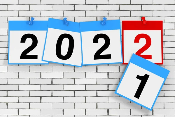 Neues Jahresstart Konzept 2022 Kalenderblätter Mit Dem Neujahrsschild 2022 Vor — Stockfoto