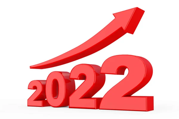 Progress Arrow New 2022 Year Sign White Background Rendering — Stock Photo, Image