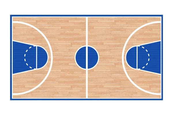 Piso Cancha Baloncesto Madera Con Líneas Sobre Fondo Blanco Renderizado — Foto de Stock