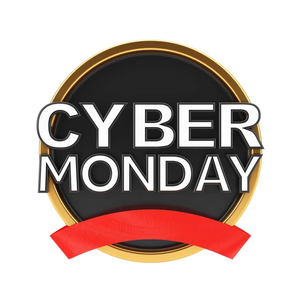 Cyber Monday Banner Venta Sobre Fondo Blanco Renderizado —  Fotos de Stock