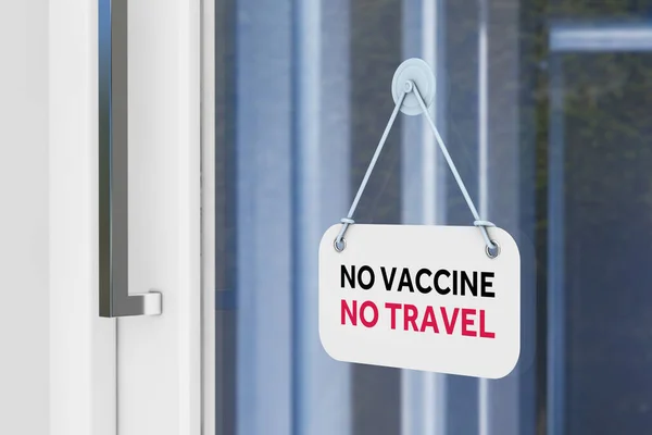 Publieke Ruimte Deur Bord Met Geen Vaccin Geen Travel Sign — Stockfoto