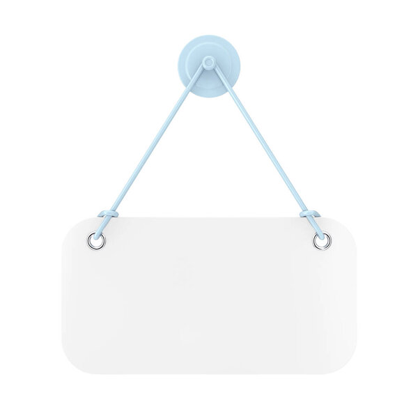 Blank Shop Door Signboard with Free Space for Your Design on a white background. 3d Rendering 