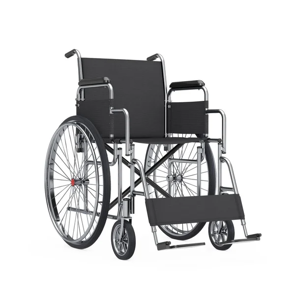 Leerer Rollstuhl Auf Weißem Hintergrund Darstellung — Stockfoto