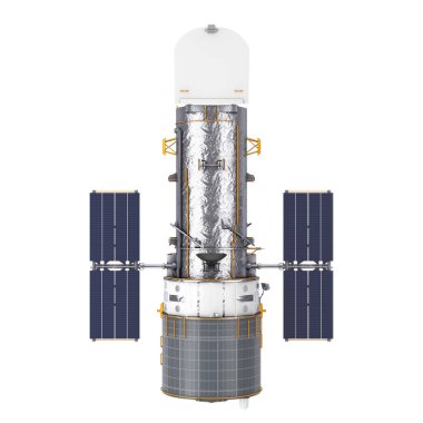 Hubble Uzay Teleskobu beyaz arka planda. 3d Hazırlama 
