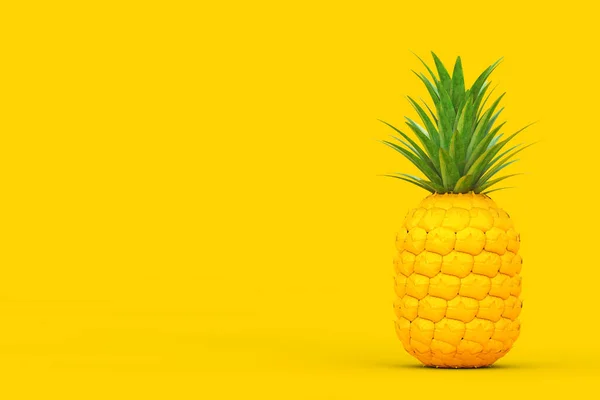 Taze Olgun Tropik Sağlıklı Beslenme Sarı Ananas Meyvesi Sarı Yapraklı — Stok fotoğraf