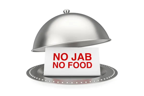 Card Jab Food Sign Restaurant Cloche White Background Rendering — Stock Photo, Image