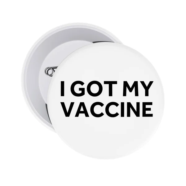 Белые Значки Надписью Got Vaccine Sign Front Back View Белом — стоковое фото