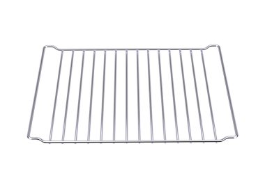 Beyaz arka planda Boş Metal Izgara Rafı veya Fırın Şebekesi. 3d Hazırlama 